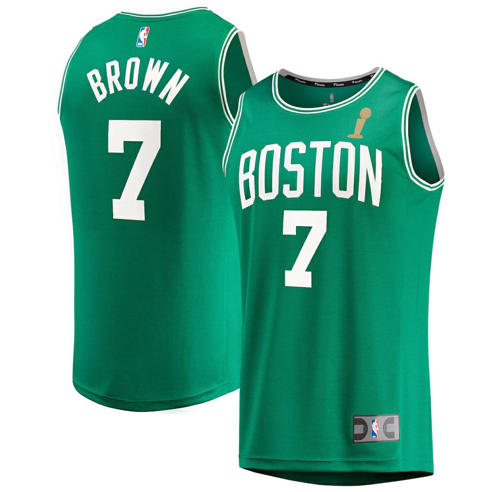 Jaylen Brown Boston Celtics 2024 NBA Finals Champions Fast Break Replica Player Jersey Kelly Green Icon Edition - Fanatics