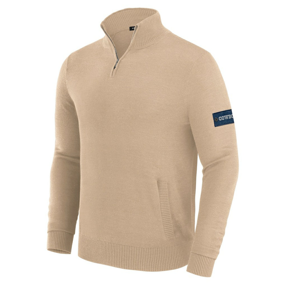 Dallas Cowboys J. Palmer Franchise Quarter-Zip Sweater - Tan