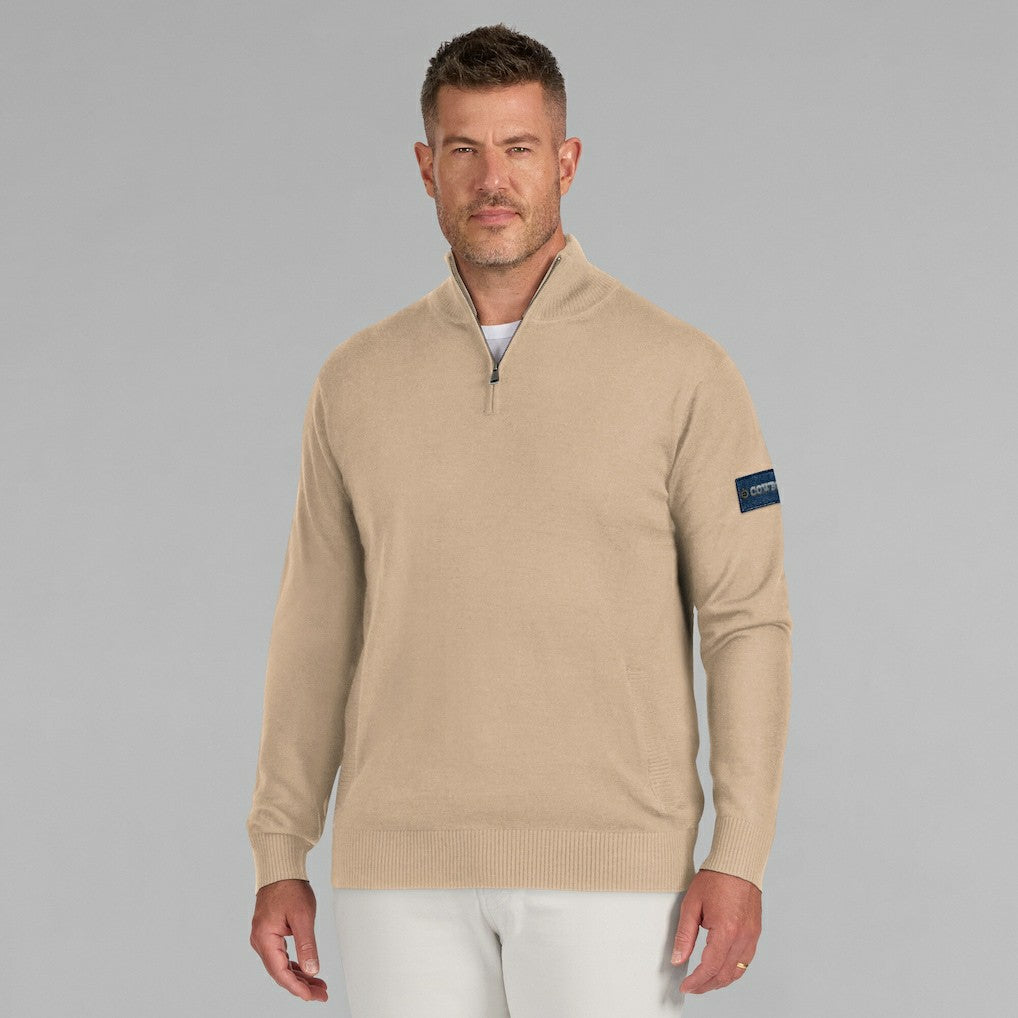 Dallas Cowboys J. Palmer Franchise Quarter-Zip Sweater - Tan