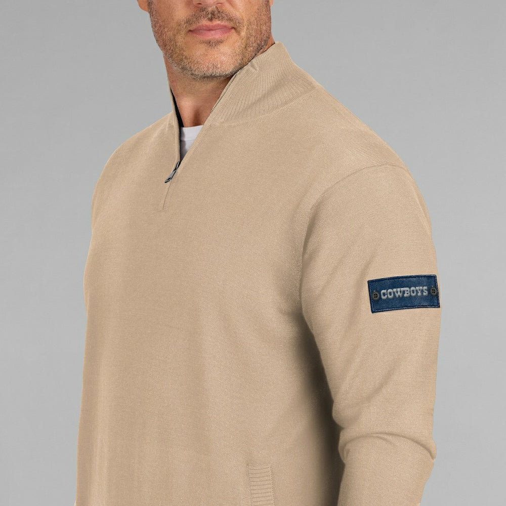 Dallas Cowboys J. Palmer Franchise Quarter-Zip Sweater - Tan