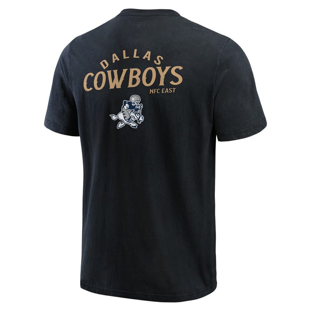 Dallas Cowboys Darius Rucker Collection Washed Henley T-Shirt - Black T-shirts