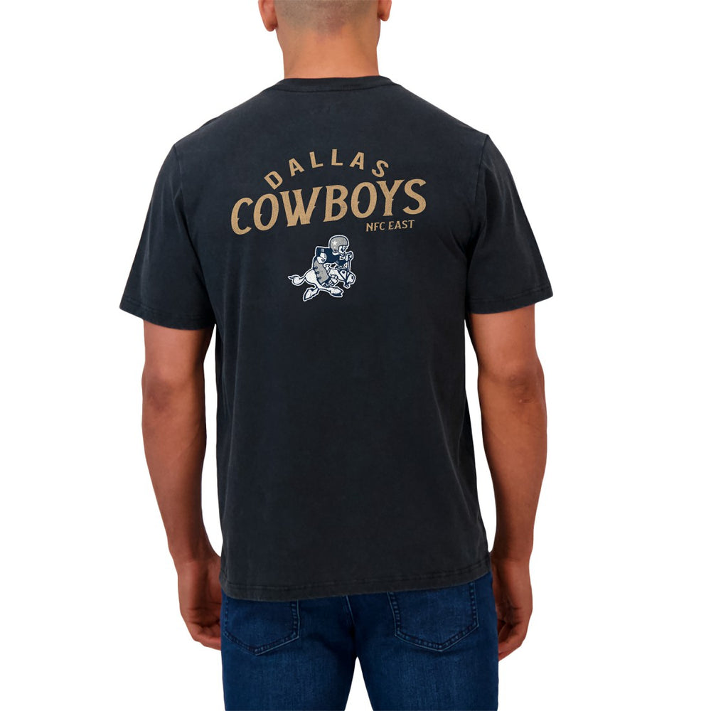 Dallas Cowboys Darius Rucker Collection Washed Henley T-Shirt - Black T-shirts