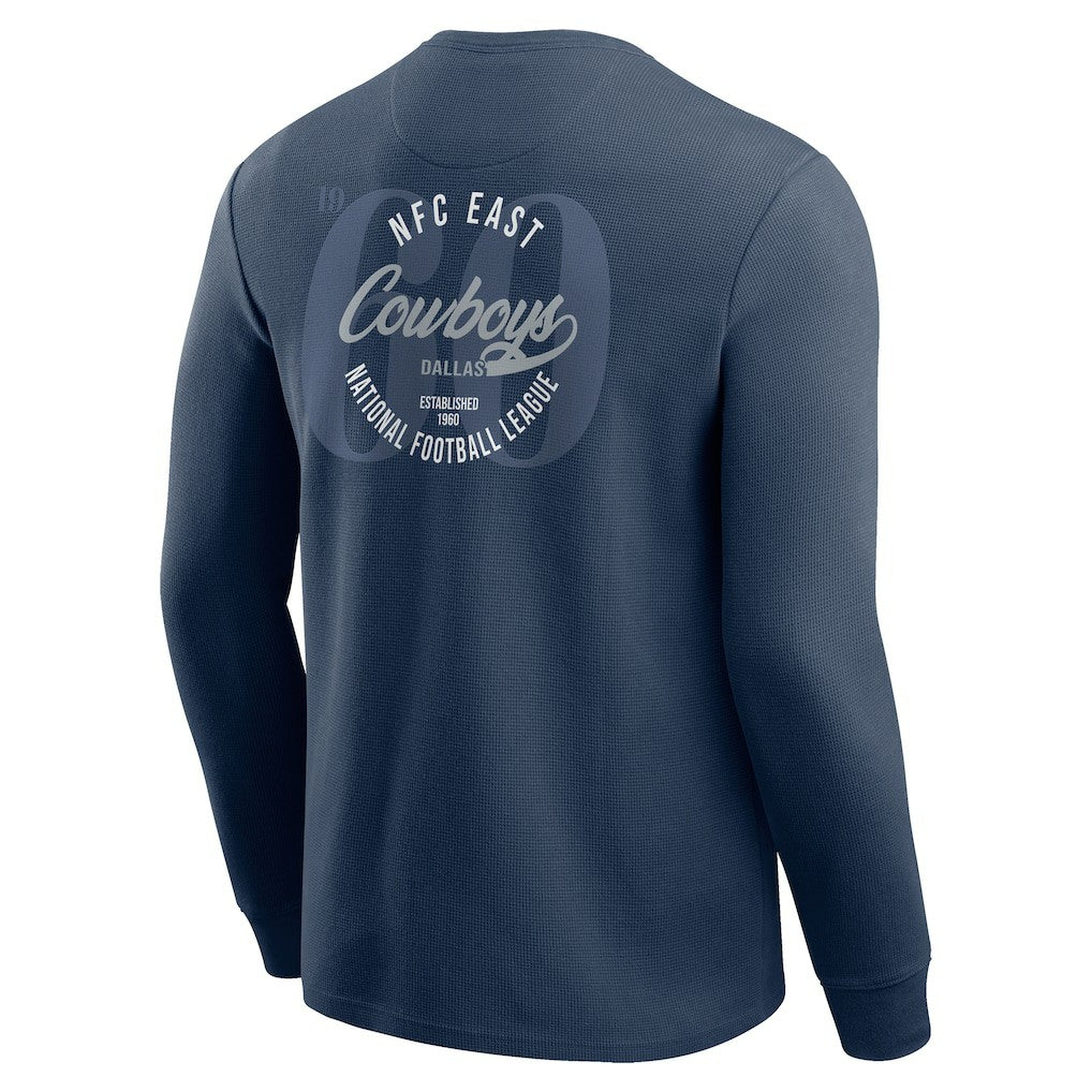 Dallas Cowboys Darius Rucker Collection Washed Waffle-Knit Long Sleeve T-Shirt - Navy T-shirts