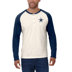 Dallas Cowboys Darius Rucker Collection Raglan Henley Long Sleeve T-Shirt - White/Navy T-shirts