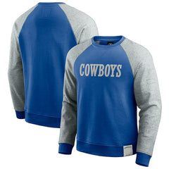 Dallas Cowboys Darius Rucker Collection Throwback Color Block Raglan Pullover Sweatshirt - Blue/Gray Pullover