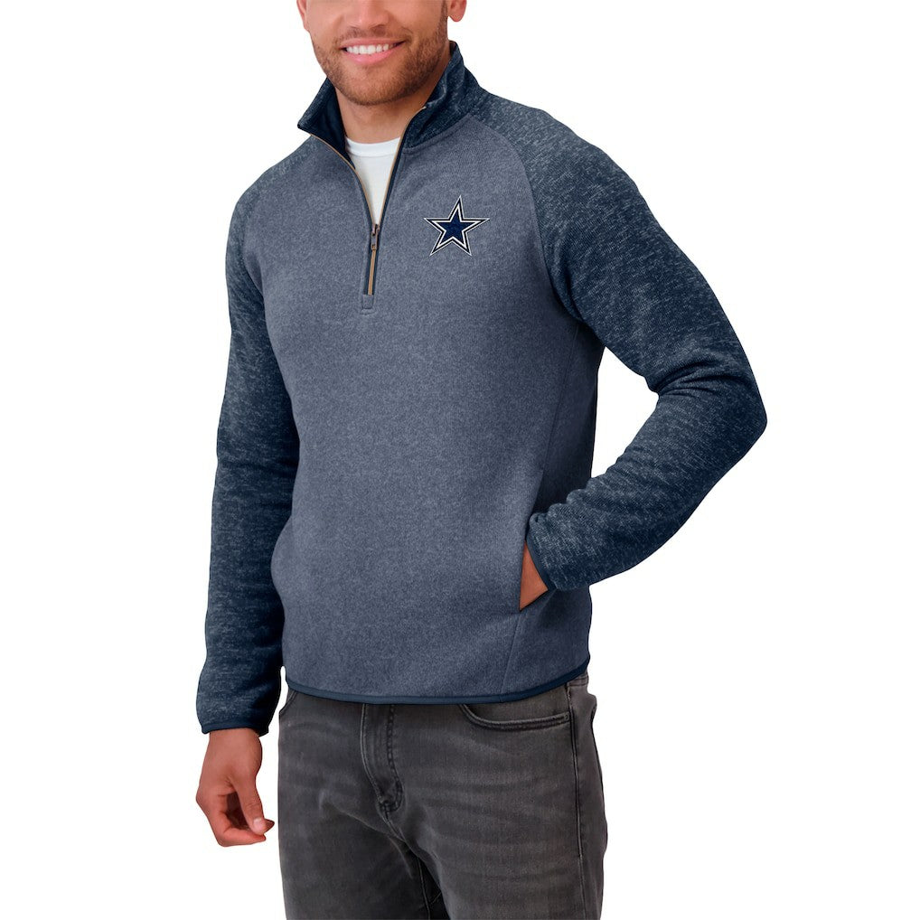 Dallas Cowboys Darius Rucker Collection Tonal Quarter-Zip Jacket - Navy Jackets