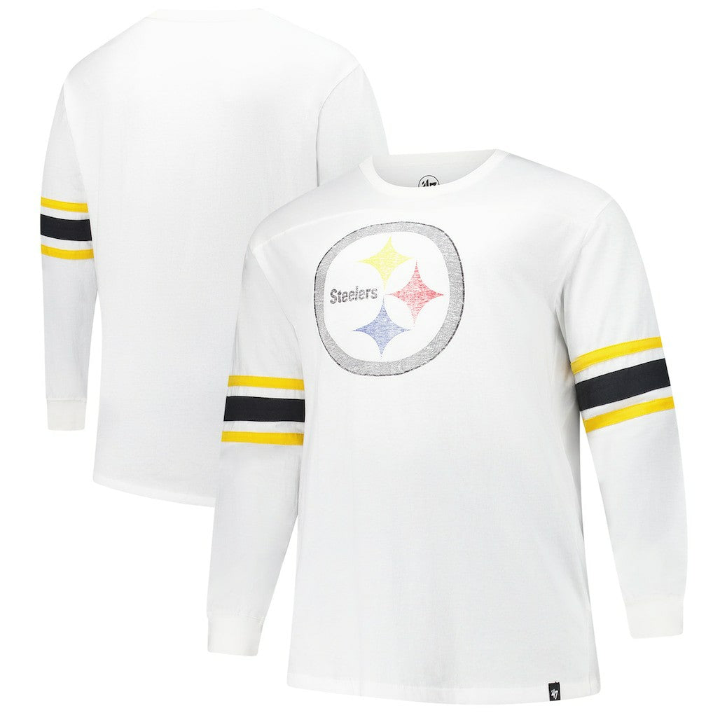 Pittsburgh Steelers '47 Big & Tall Premier Brex Long Sleeve T-Shirt - White T-shirts
