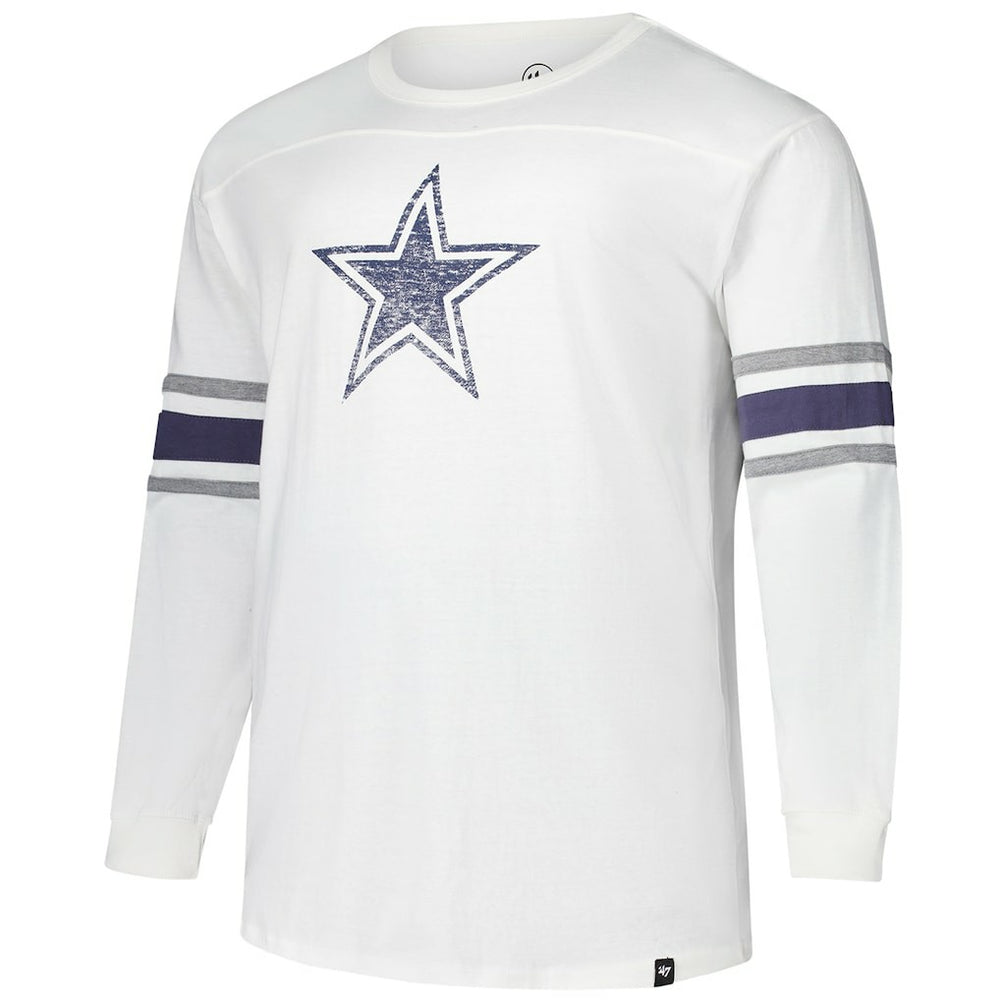 Dallas Cowboys '47 Big & Tall Premier Brex Long Sleeve T-Shirt - White T-shirts