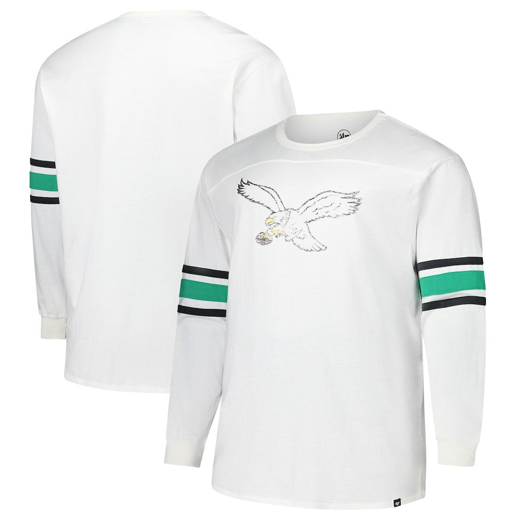 Philadelphia Eagles '47 Big & Tall Premier Brex Long Sleeve T-Shirt - White T-shirts