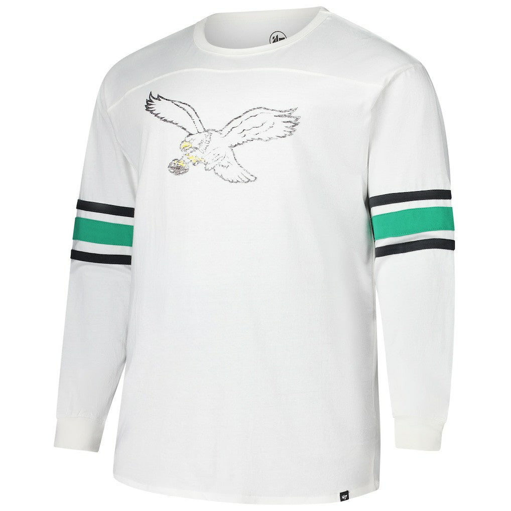 Philadelphia Eagles '47 Big & Tall Premier Brex Long Sleeve T-Shirt - White T-shirts