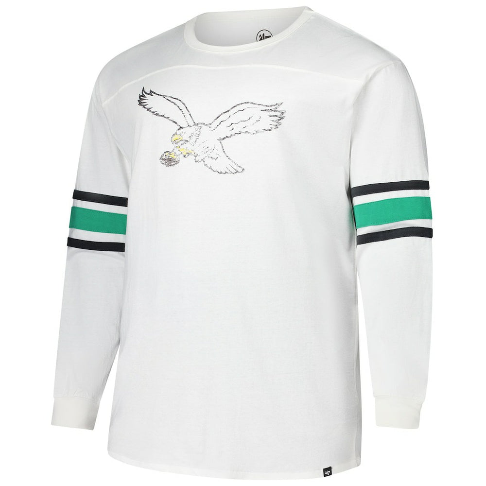 Philadelphia Eagles '47 Big & Tall Premier Brex Long Sleeve T-Shirt - White T-shirts