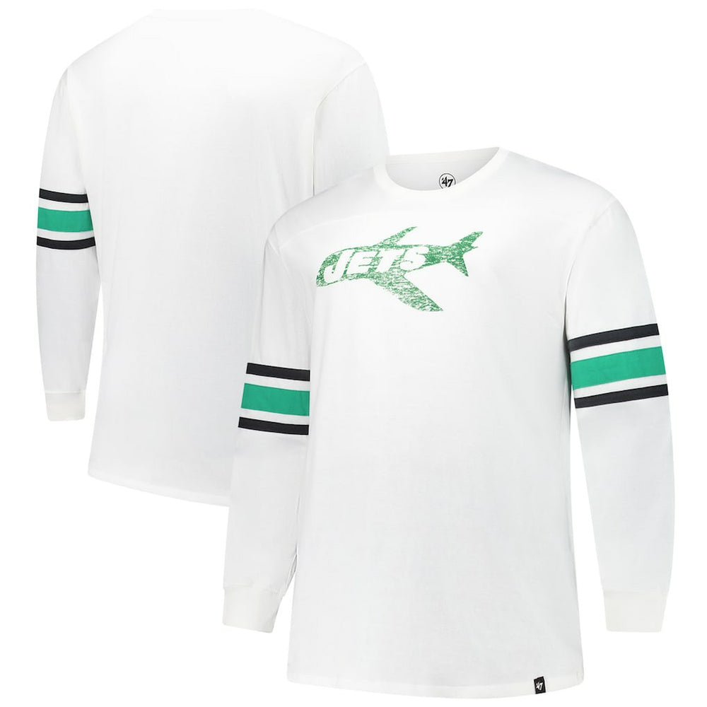 New York Jets '47 Big & Tall Premier Brex Long Sleeve T-Shirt - White T-shirts