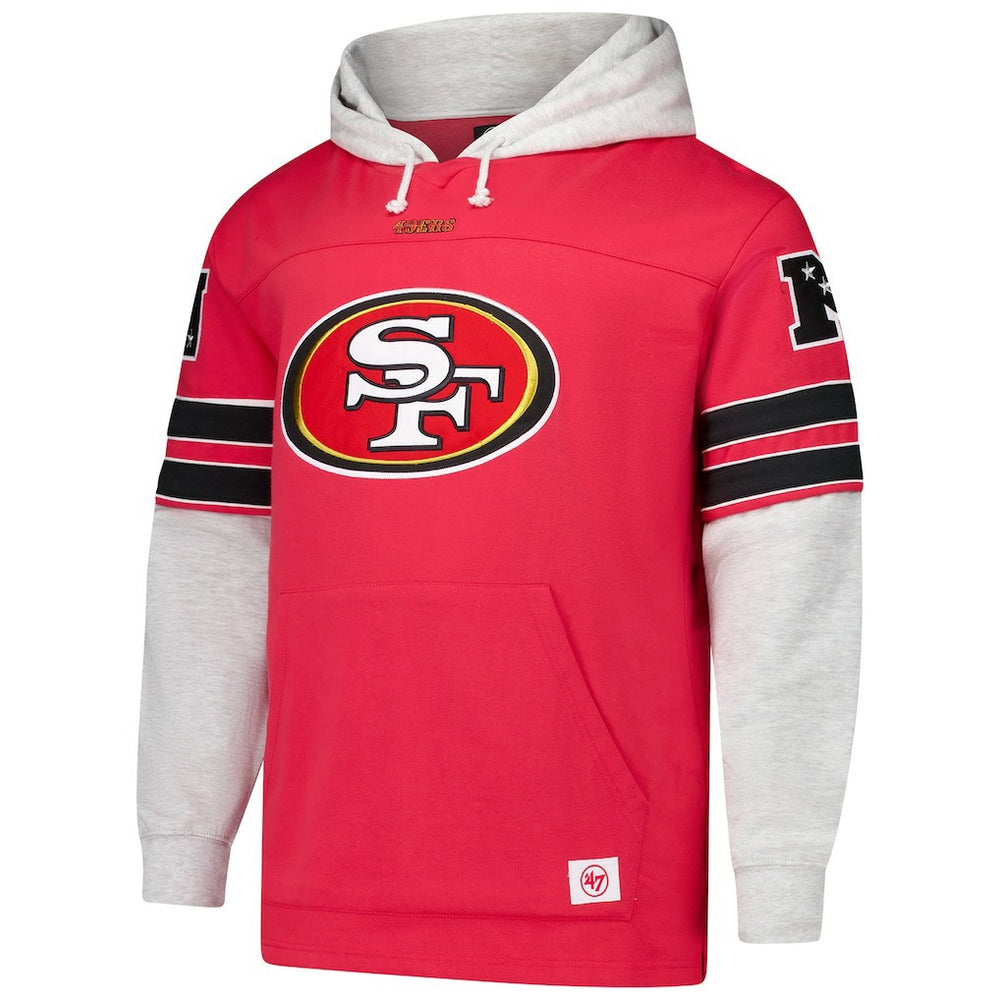 San Francisco 49ers '47 Big & Tall Lacer Pullover Hoodie - Scarlet Hoodies