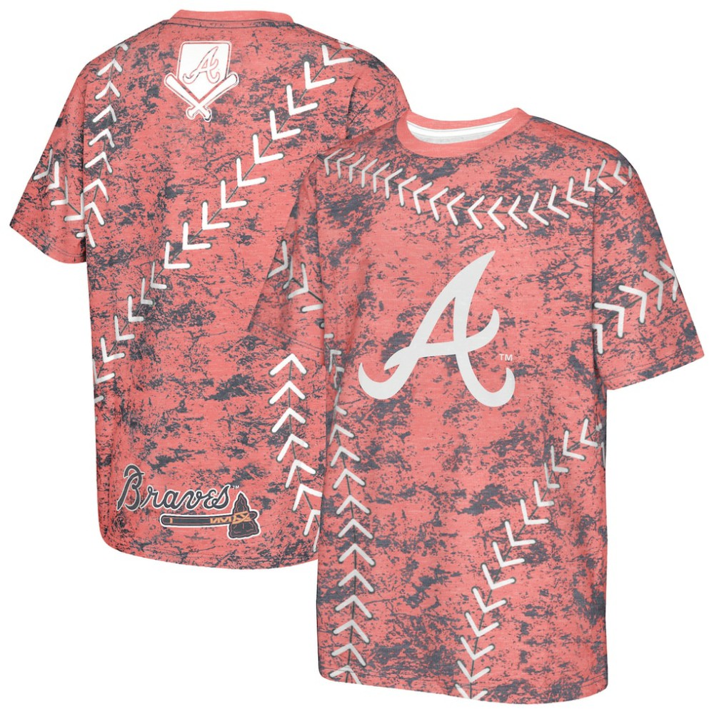 Atlanta Braves Youth Slide Score Bold T-Shirt - Red T-shirts