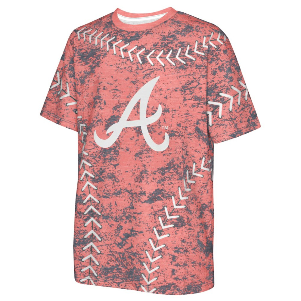 Atlanta Braves Youth Slide Score Bold T-Shirt - Red T-shirts