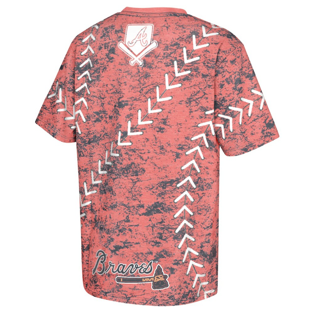 Atlanta Braves Youth Slide Score Bold T-Shirt - Red T-shirts