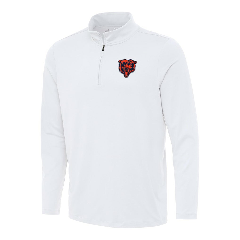 Chicago Bears Antigua Reprocess Quarter-Zip Top - White Tops