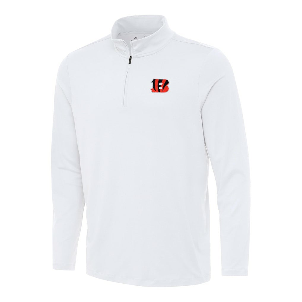 Cincinnati Bengals Antigua Reprocess Quarter-Zip Top - White Tops