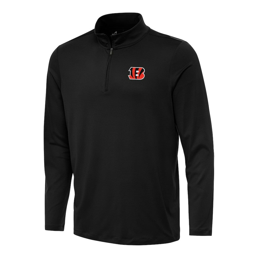 Cincinnati Bengals Antigua Reprocess Quarter-Zip Top - Black Tops
