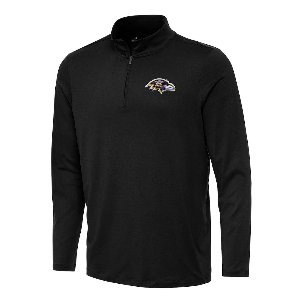Baltimore Ravens Antigua Reprocess Quarter-Zip Top - Black Tops