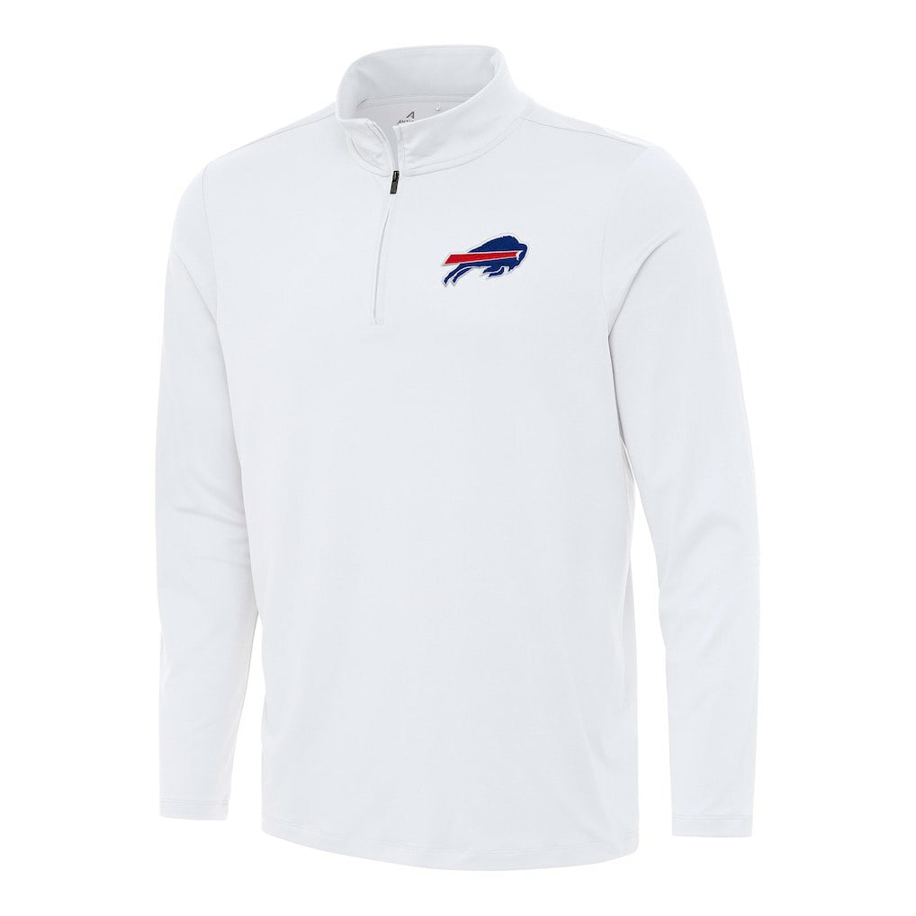Buffalo Bills Antigua Reprocess Quarter-Zip Top - White Tops