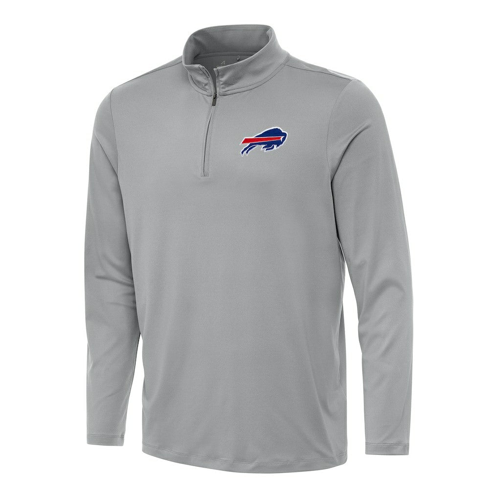 Buffalo Bills Antigua Reprocess Quarter-Zip Top - Gray Tops
