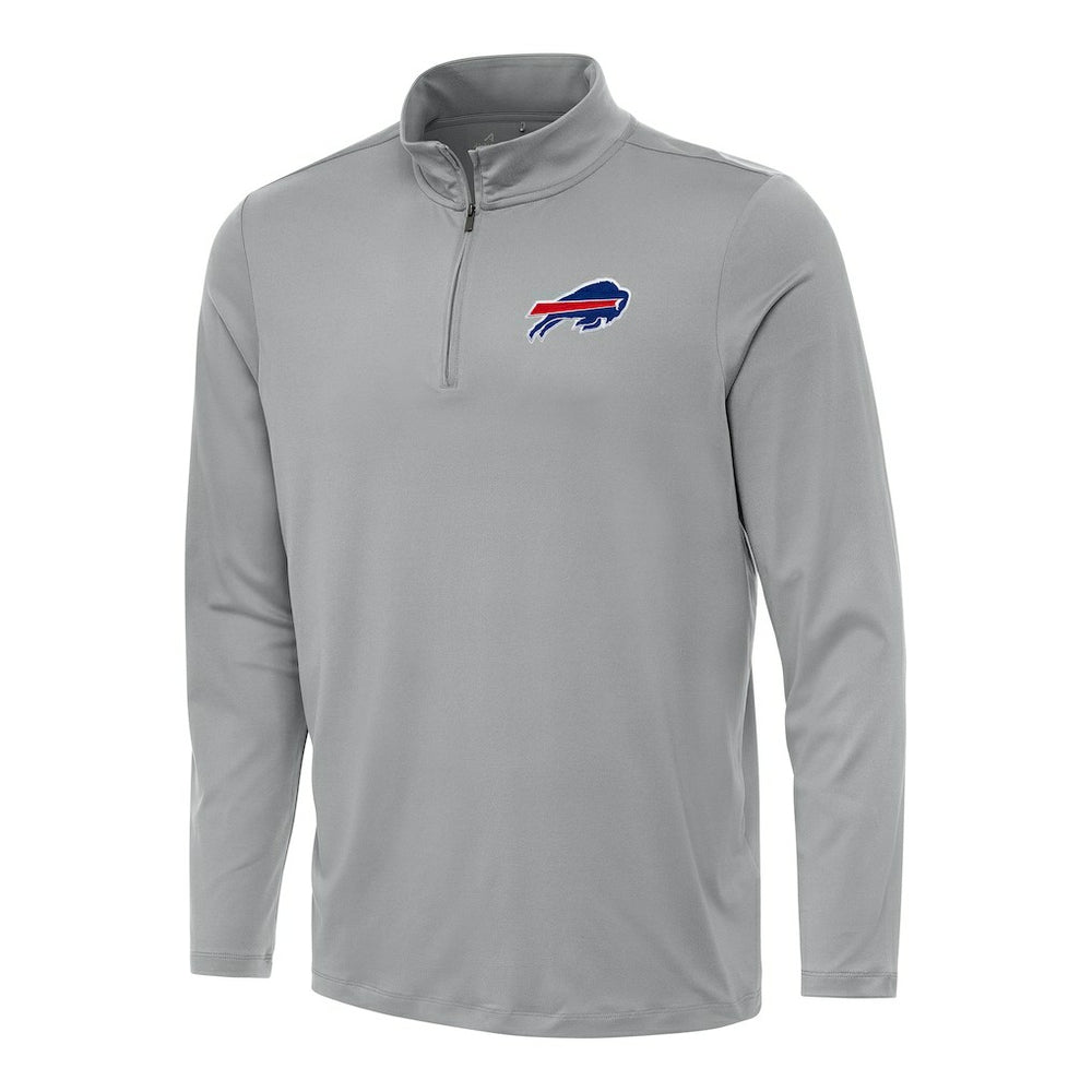 Buffalo Bills Antigua Reprocess Quarter-Zip Top - Gray Tops