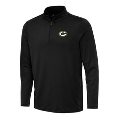 Green Bay Packers Antigua Reprocess Quarter-Zip Top - Black Tops