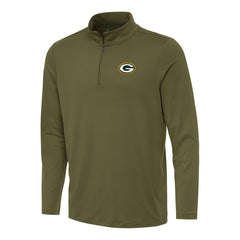 Green Bay Packers Antigua Reprocess Quarter-Zip Top - Olive Tops