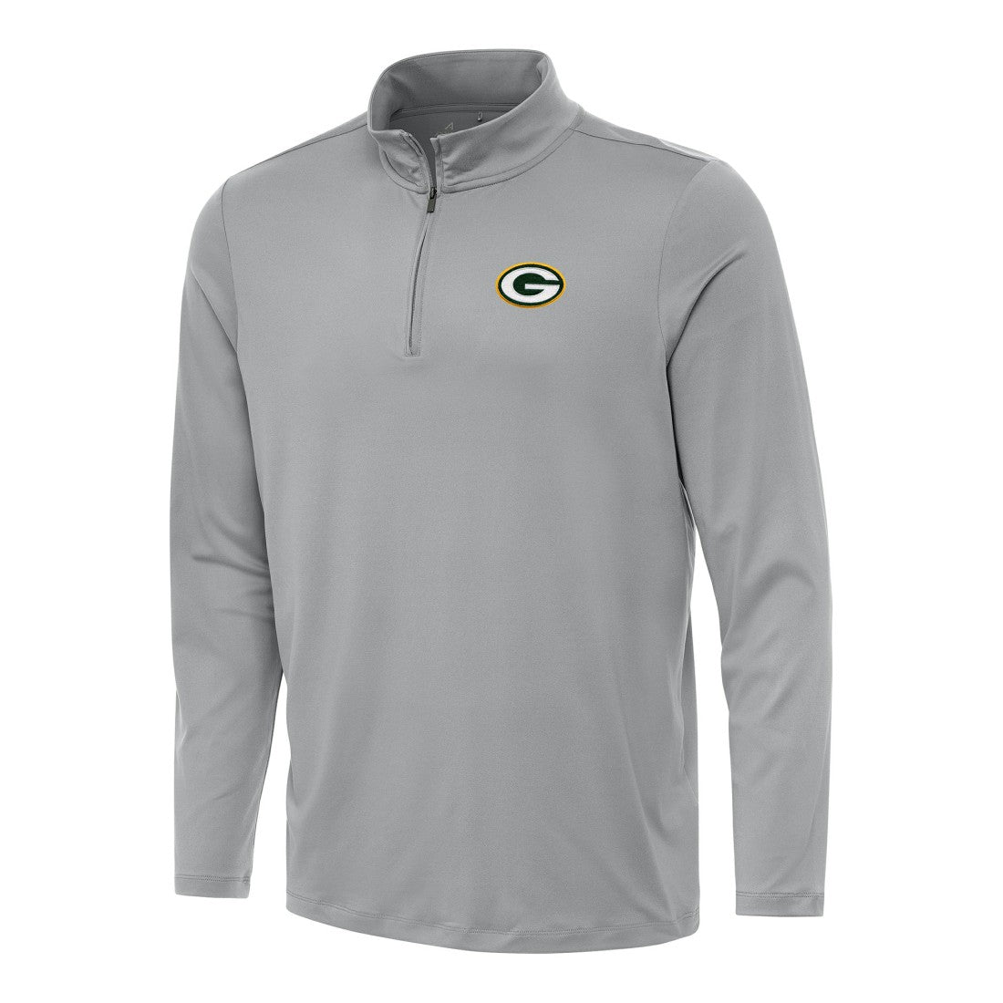 Green Bay Packers Antigua Reprocess Quarter-Zip Top - Gray Tops