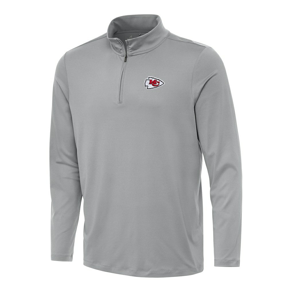 Kansas City Chiefs Antigua Reprocess Quarter-Zip Top - Gray Tops