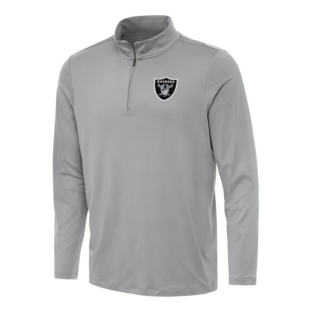 Las Vegas Raiders Antigua Reprocess Quarter-Zip Top - Gray Tops