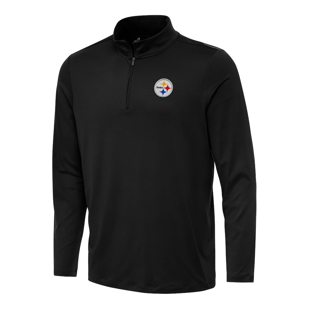 Pittsburgh Steelers Antigua Reprocess Quarter-Zip Top - Black Tops