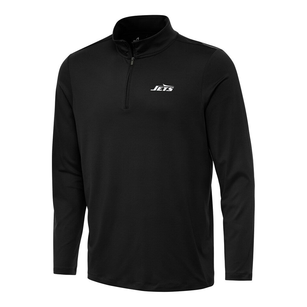 New York Jets Antigua Reprocess Quarter-Zip Top - Black Tops
