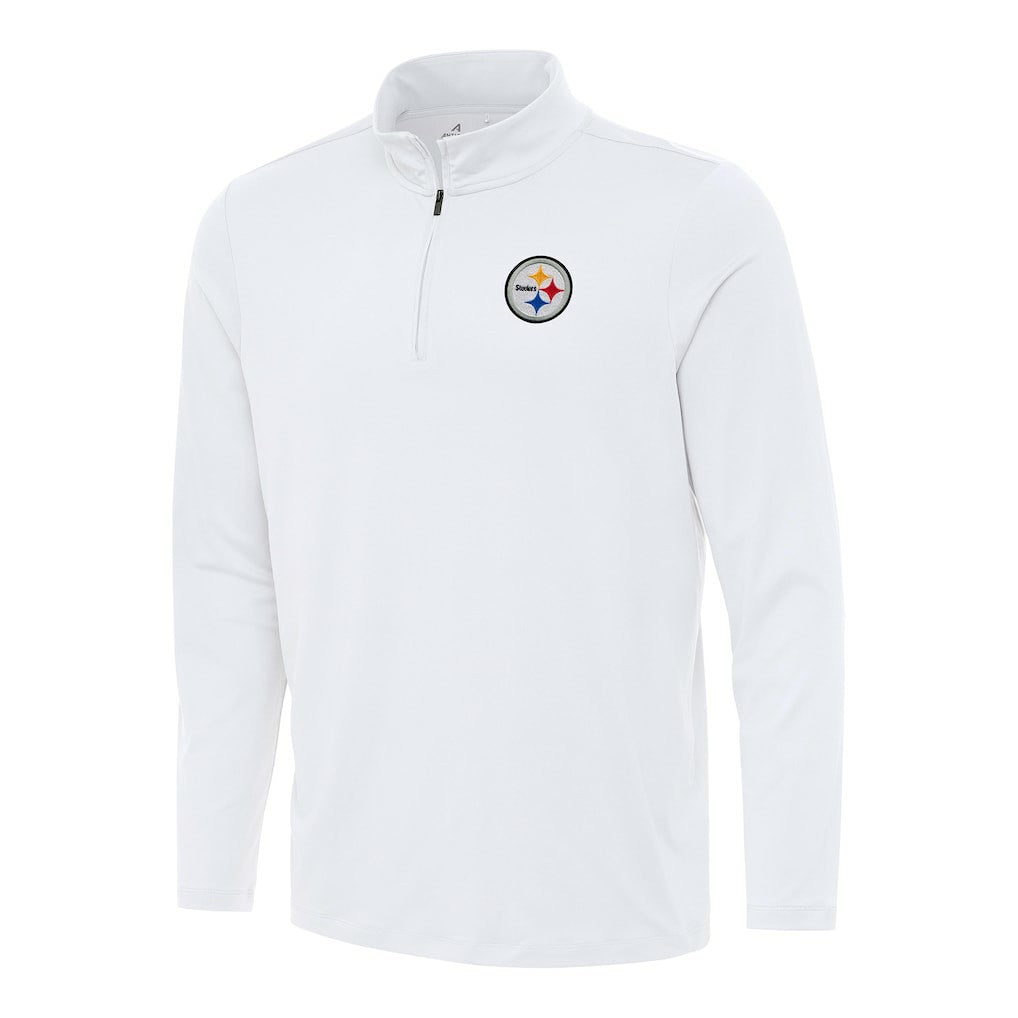 Pittsburgh Steelers Antigua Reprocess Quarter-Zip Top - White Tops