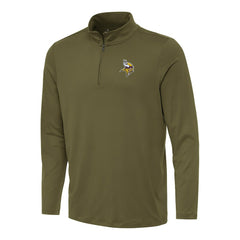 Minnesota Vikings Antigua Reprocess Quarter-Zip Top - Olive Tops