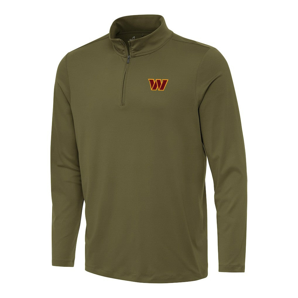 Washington Commanders Antigua Reprocess Quarter-Zip Top - Olive Tops
