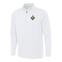 New Orleans Saints Antigua Reprocess Quarter-Zip Top - White Tops