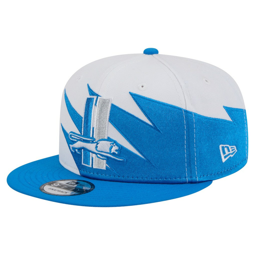 Detroit Lions New Era Throwback Jagged 9FiFTY Snapback Hat - Blue Hats