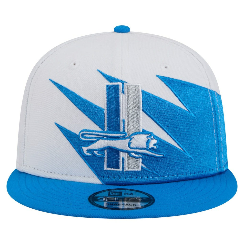 Detroit Lions New Era Throwback Jagged 9FiFTY Snapback Hat - Blue Hats