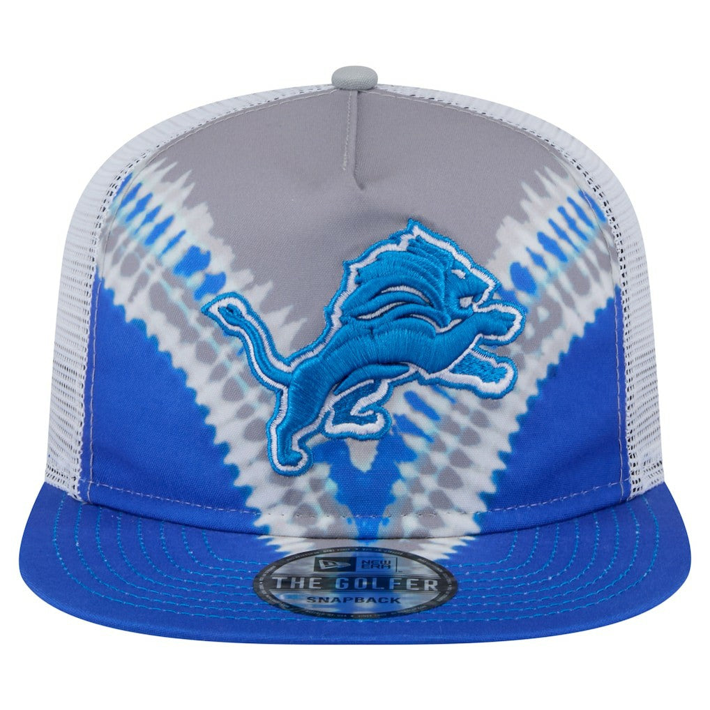 Detroit Lions New Era Throwback Dye Golfer Snapback Hat - Gray/Blue Hats