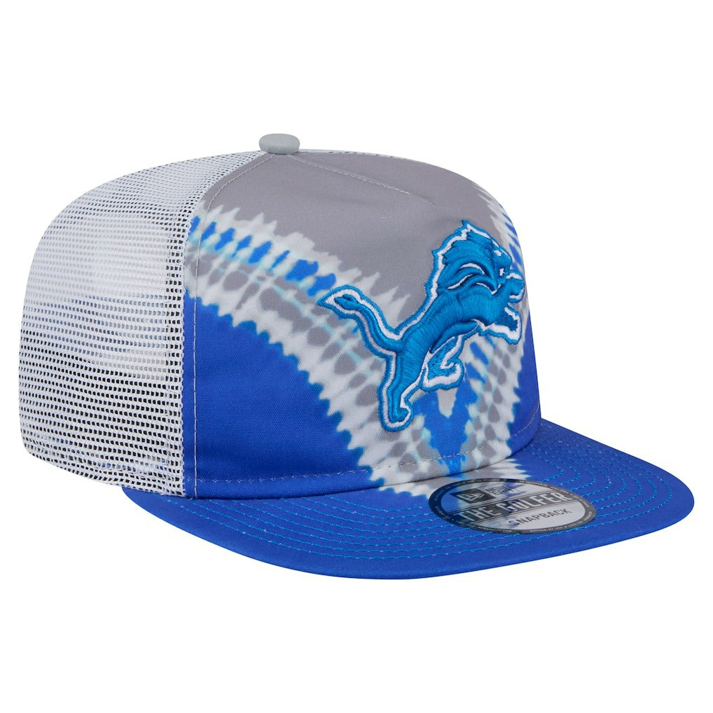 Detroit Lions New Era Throwback Dye Golfer Snapback Hat - Gray/Blue Hats
