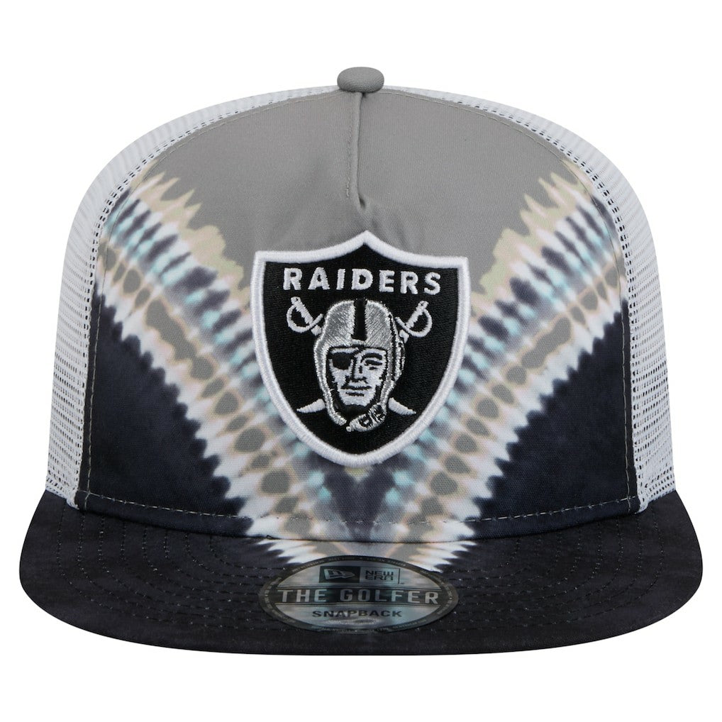 Las Vegas Raiders New Era Throwback Dye Golfer Snapback Hat - Gray/Black Hats
