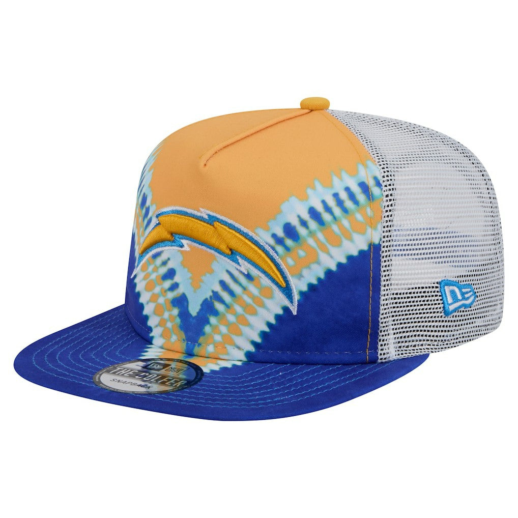 Los Angeles Chargers New Era Throwback Dye Golfer Snapback Hat - Gold/Blue Hats