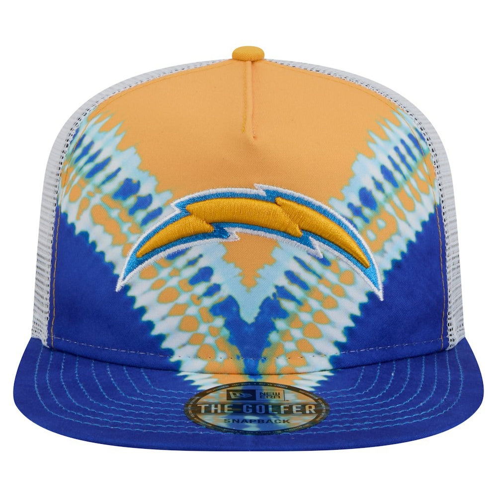 Los Angeles Chargers New Era Throwback Dye Golfer Snapback Hat - Gold/Blue Hats