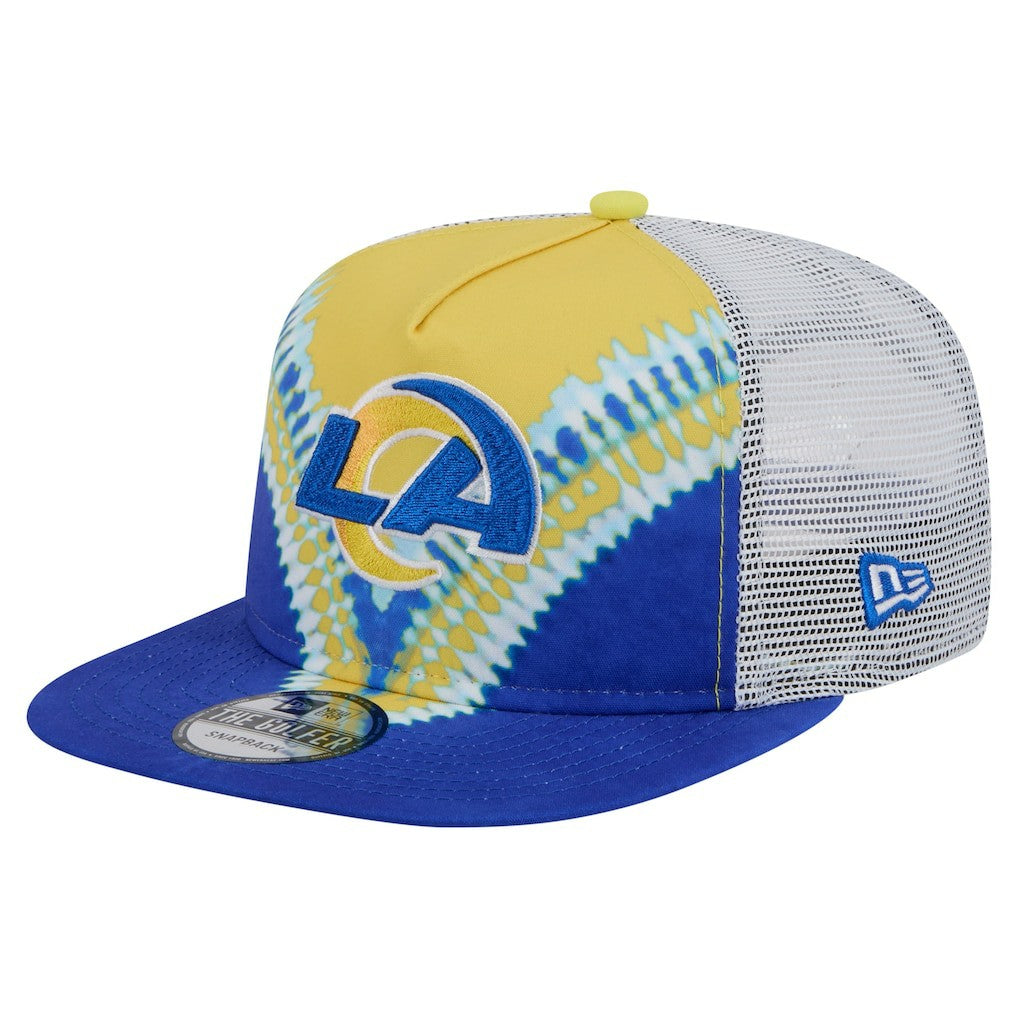 Los Angeles Rams New Era Throwback Dye Golfer Snapback Hat - Gold/Royal Hats
