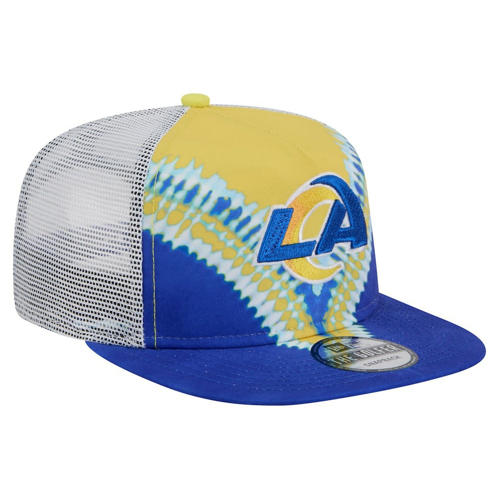 Los Angeles Rams New Era Throwback Dye Golfer Snapback Hat - Gold/Royal Hats