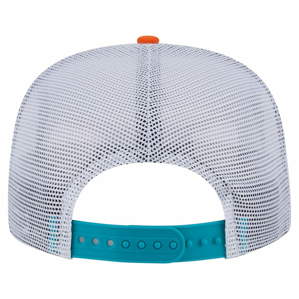 Miami Dolphins New Era Throwback Dye Golfer Snapback Hat - Orange/Aqua Hats