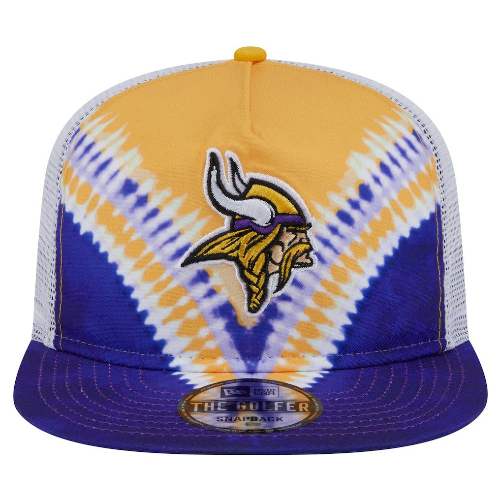 Minnesota Vikings New Era Throwback Dye Golfer Snapback Hat - Gold/Purple Hats