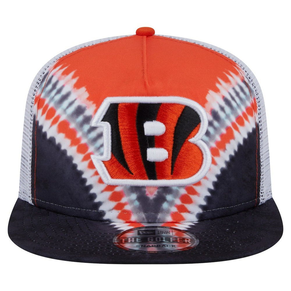 Cincinnati Bengals New Era Throwback Dye Golfer Snapback Hat - Orange/Black Hats